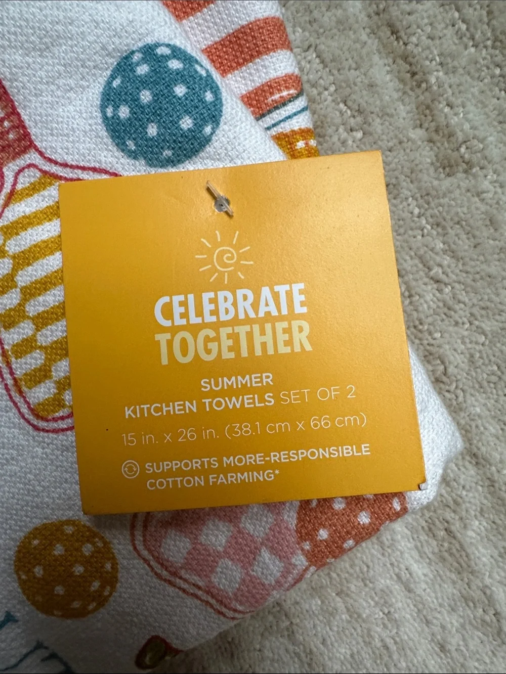 NWT Celebrate Together Set of 2 Kitchen Towels Pickleball Summer